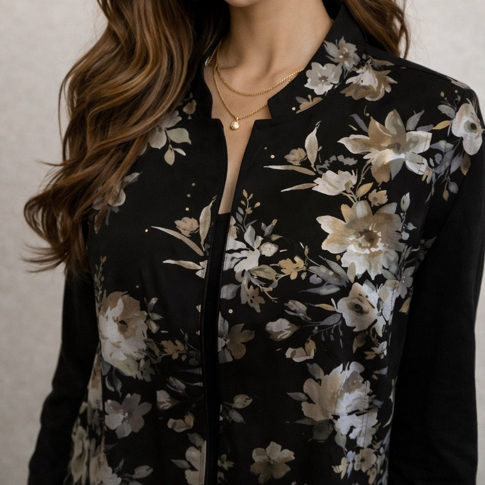NYGARD Floral Black Women's Jacket